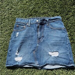 Levi's Blue Distressed Denim Mini Skirt